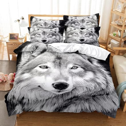 Premium Beddengoed Set Dekbedovertrek Set 3D Beddengoed Digitale Print Beddengoed Queen Size Beddengoed Set Modieus Ontwerp EU single(135x200cm) gray
