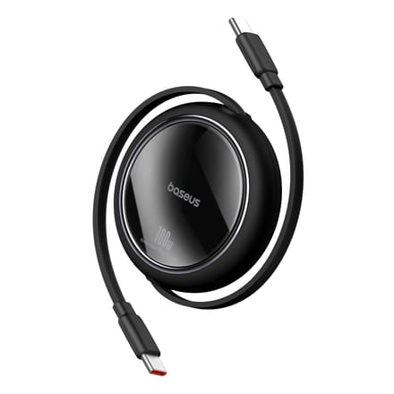 Baseus - Free2Draw - Mini USB-C - USB-C 100W 1m intrekbare kabel - zwart