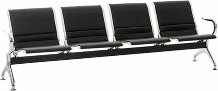 CLP Wachtbank Frankfurt - Stalen Frame - Lederlook - zwart