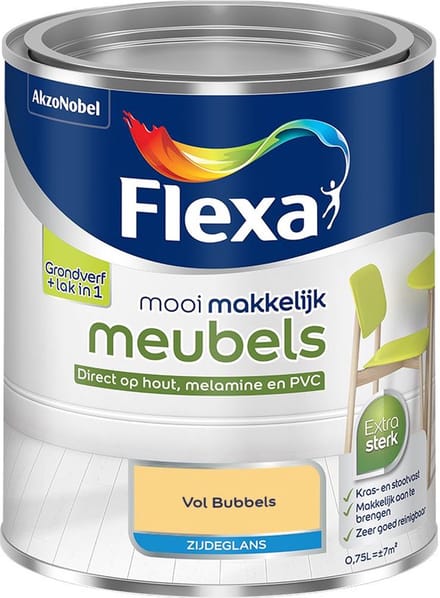 Flexa - Mooi Makkelijk Meubels Zijdeglans - Vol Bubbels - Mengverf - 750 Ml