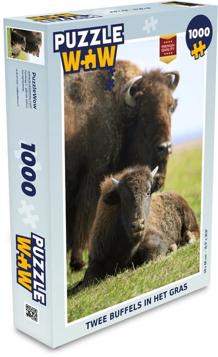 Puzzel Buffel - Gras - Kalf - Legpuzzel - Puzzel 1000 stukjes volwassenen