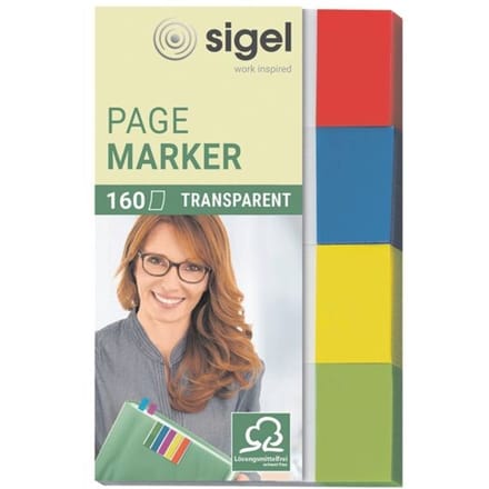 Herkleefbare markeerstroken »Transparant« HN670 50 x 20 mm, rood/blauw/geel/gro