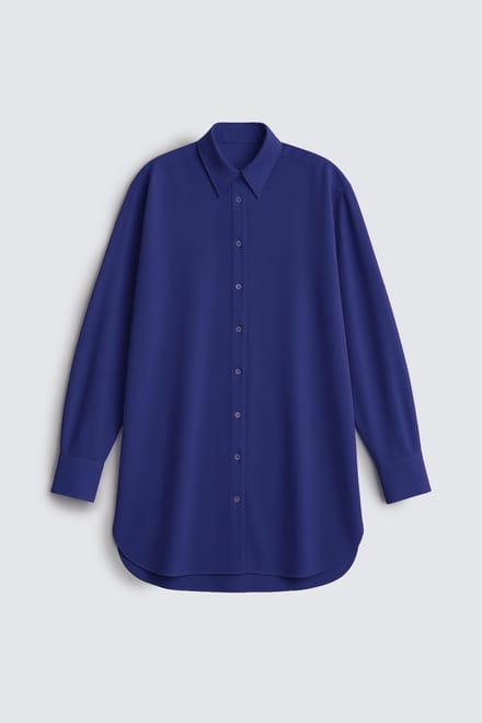 Touché Privé - Oversized crêpe blouse - Marine - Dames