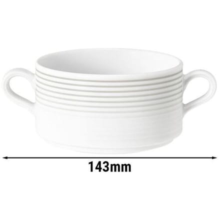(6 stuks) SELTMANN WEIDEN Soepkom - 0,27 liter - Parelgrijs Wit / Grijs