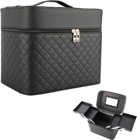 Opvouwbare Make-up Organizer met Spiegel - Waterdichte Draagbare Toilettas - Grote Capaciteit en Multifunctioneel Design