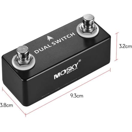 MOSKY DUAL SWITCH Dual Footswitch Voetpedaal Volledig metalen omhulsel gray