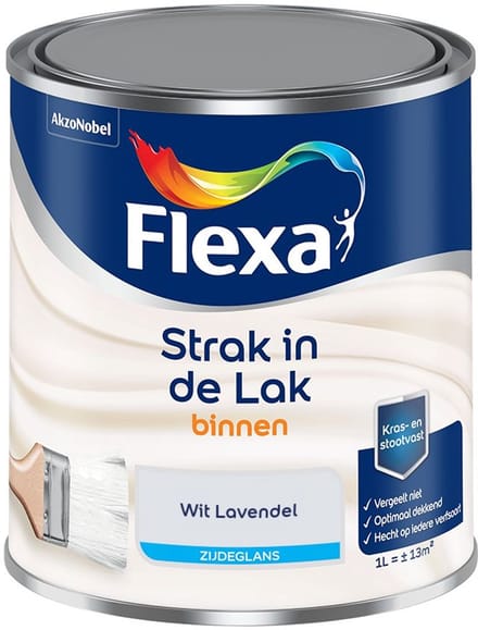 Flexa - Strak In De Lak Binnenlak Zijdeglans - Wit Lavendel - Mengverf - 1 L