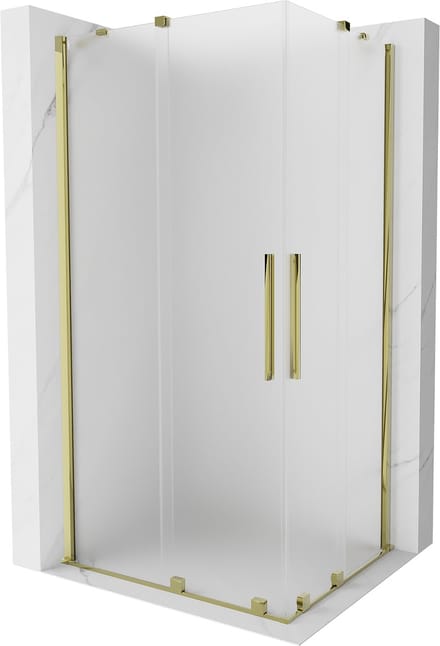 Mexen Velar Duo schuifdouchecabine 90 x 80 , matglas, goud - 871-090-080-32-50