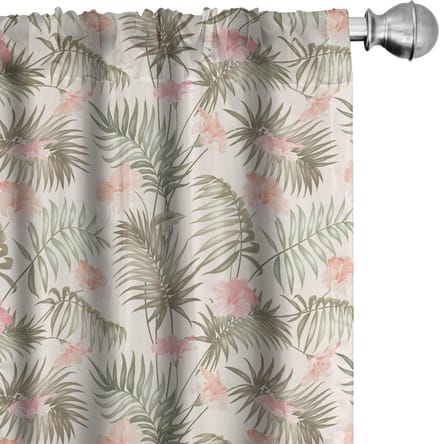 ABAKUHAUS Palme Voorhangen – 2x75x245 cm – Microvezel – Semi-donkerend