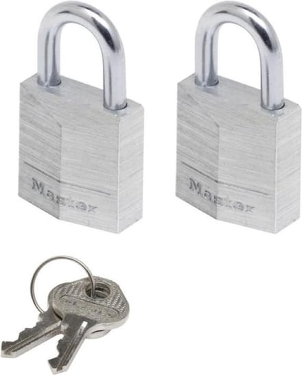 MasterLock Hangslot - Massief Aluminium - 20 mm - 2 stuks - 9120EURT