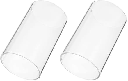 Dailygoods - Glazen Kandelaar 2 Stuks Cilinder 8 x 20 cm