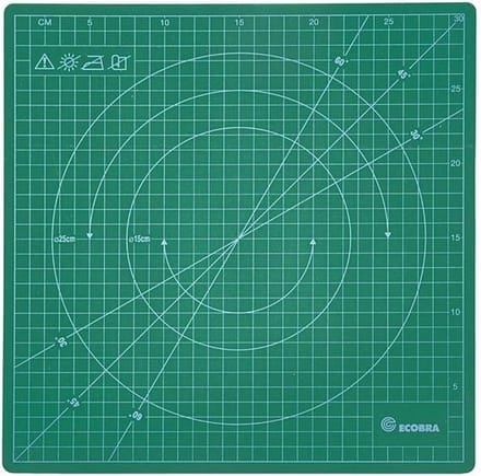 Ecobra roterende snijmat 31.5 x 31.5 cm groen