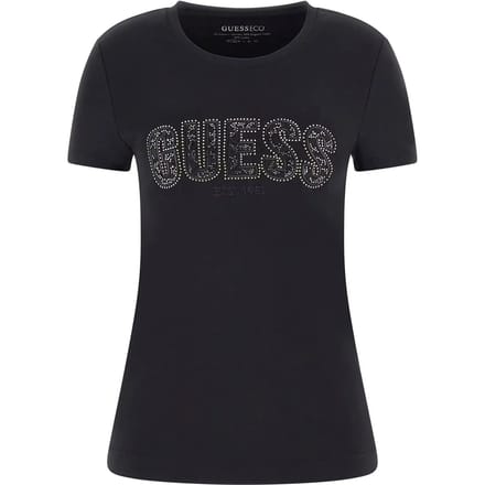 Dames T-shirt met ronde hals van kant Guess