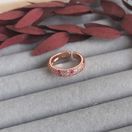 Openende Ring Elegante Roze Glanzend Schitterend Stapelbare Dames Sieraden Cadeau resizable gray