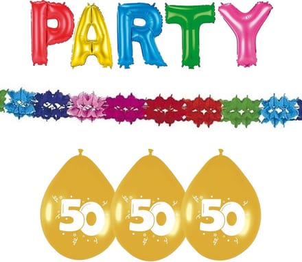 Haza - 50 jaar verjaardag feest - versiering pakket - 3-delig