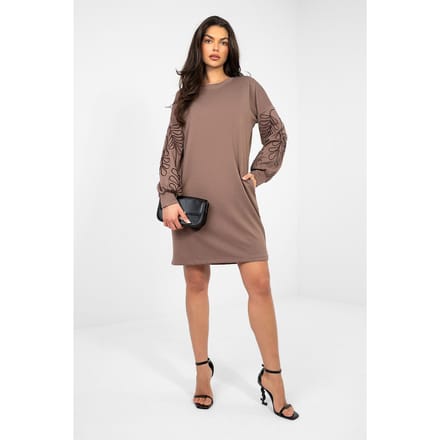 Elara Sleeve Dress - Braun / S/M