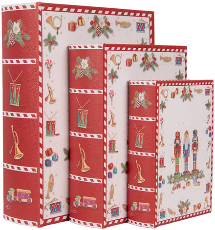 Clayre & Eef Opbergdoos Set van 3 Boeken 27x22x7 / 22x17x6 / 17x12x4 cm Wit Kunststof