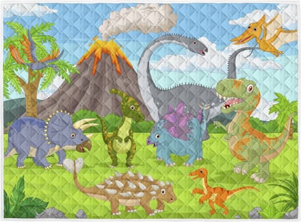 Brisby Zware Kwaliteit Speelkleed, Speelmat Anti slip en Wasbaar 150 x 200 cm. – Dinosaurus