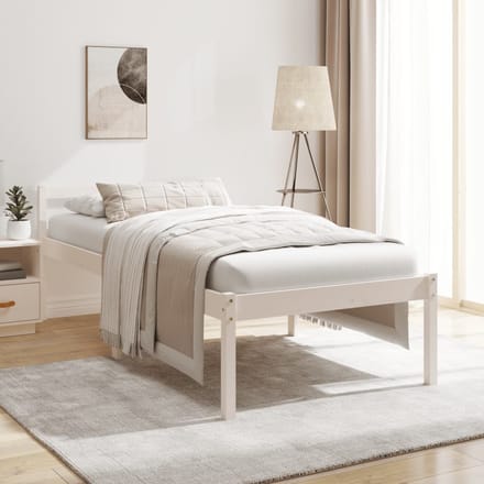 vidaXL - Seniorenbed - massief - grenenhout - wit - 75x190 - cm
