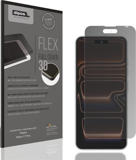 dipos FLEX – Matte Privacy Screenprotector geschikt voor Peace Nova 17 Pro | Volledige Schermbescherming | Case-Friendly