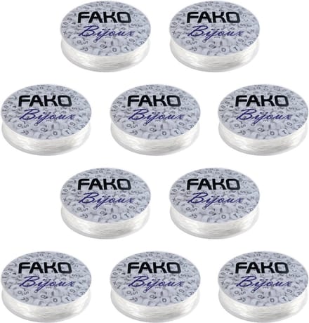 Fako Bijoux® - 10 Rollen Elastisch Nylon Draad - Sieraden Maken - 1.0mm - 10x5 Meter - Transparant - 10 Stuks