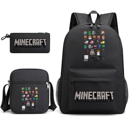 Minecraft Schooltas Game Merchandise Student Grote Capaciteit Print Drie Delige Schooltas Mannen En Vrouwen Three-piece set