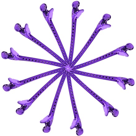 Lot de 12 pinces à cheveux de salon, pinces de coiffure, pinces de maintien, outils de coiffage, accessoires(pourpre) purple