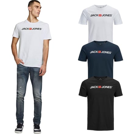 JACK&JONES JJECORP LOGO TEE SS CREW NECK 3PK MP Heren T-shirt - Maat S