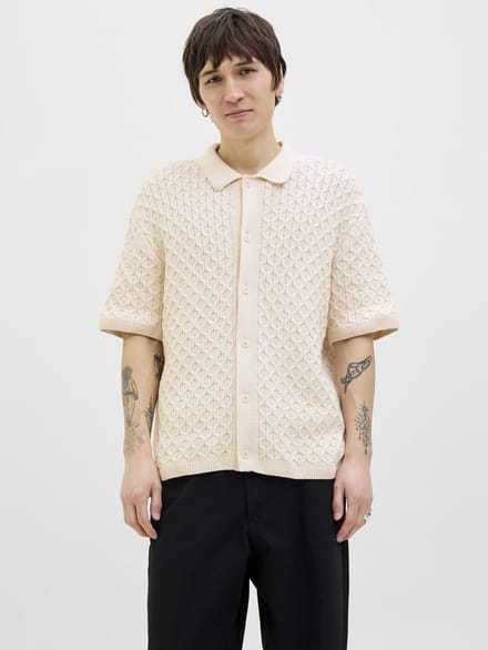 Jack & Jones Gebreide overhemd Effen Gebreide overhemd