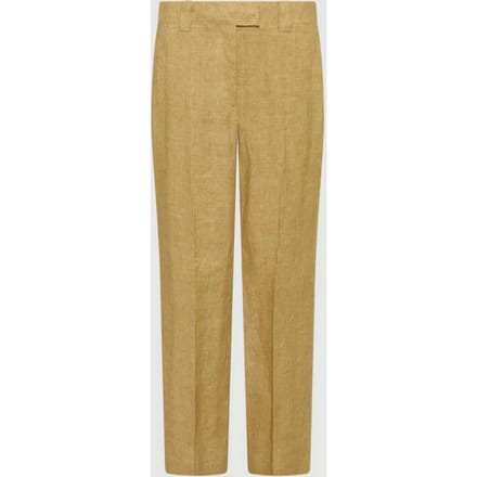 linnen broek vrouw kaki