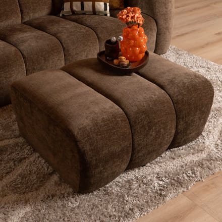 Bronx71® Hocker Luca chenille mocha