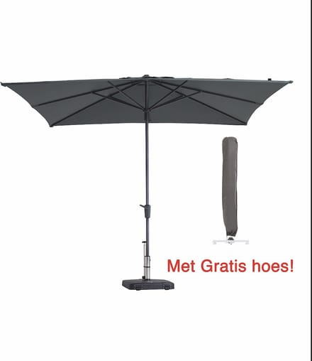 Parasol Vierkant Grijs Madison 280 x 280 cm met GRATIS Cover4All Hoes