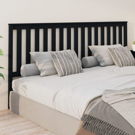 vidaXL - Hoofdbord - 206x6x101 - cm - massief - grenenhout - zwart