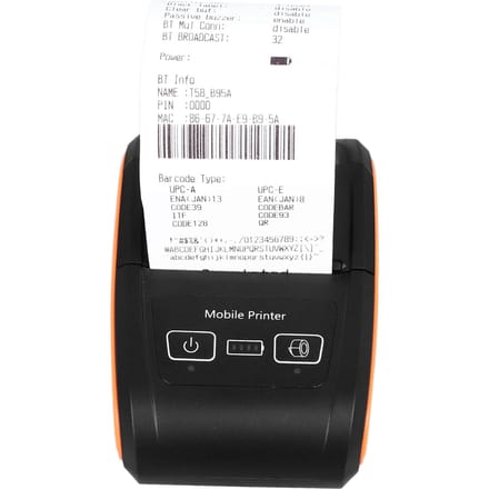 Imprimante Thermique 58mm Bluetooth 4.0 Sans Fil Multifonction Mini Portable Imprimante Thermique d'Étiquettes pour US Plug gray