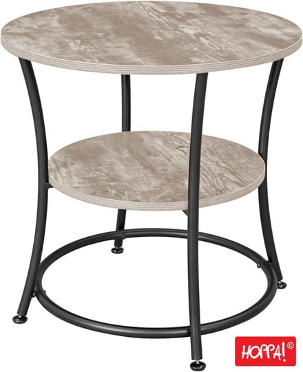 Hoppa! | Bijzettafel | Greige | Industrieel Ontwerp | 56 x 56 x 56 cm (B x D x H)