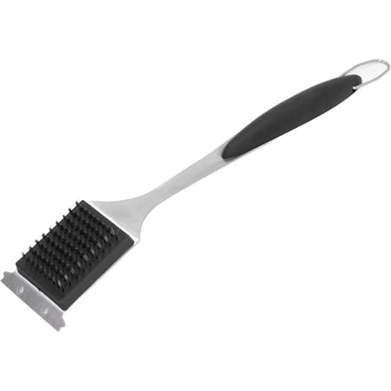 Barbecue Grill Borstel Schraper Lange Handvat Roestvrij Staal Zilver Krasvrij Reinigen Draagbaar voor black