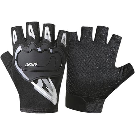 Halfvinger rijhandschoenen average size gray