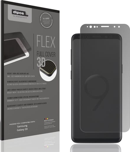 dipos FLEX – Matte Privacy Screenprotector geschikt voor Samsung Galaxy S9 | Volledige Schermbescherming | Case-Friendly
