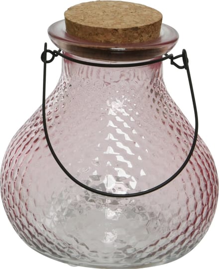 Decoris wespenvanger/wespenval met hengsel - glas - lichtroze - D14 x H13 cm