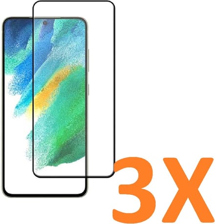 Screenprotector Glas - Volledige Dekking Scherm Tempered Glass Screen Protector - 3x Geschikt voor: Samsung Galaxy S21 FE / S21FE