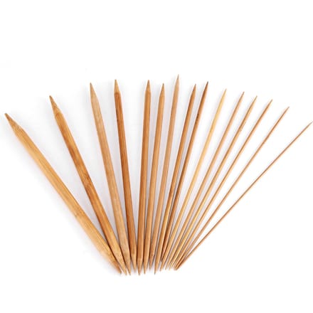 Bamboe Breinaalden Glad Dubbelpuntig Set 15 Maten van 2 mm tot 10 mm white