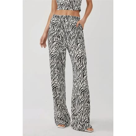 Wijde Benen Zebrapatroon Broek