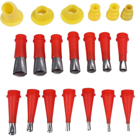Set van 20 stuks Kitmondstuk Herbruikbare RVS Kitmondstuk Applicators met 6 stuks Aansluiting yellow