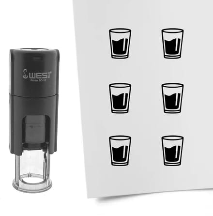 CombiCraft Stempel glas water 10mm rond zwarte inkt - 1 stuk