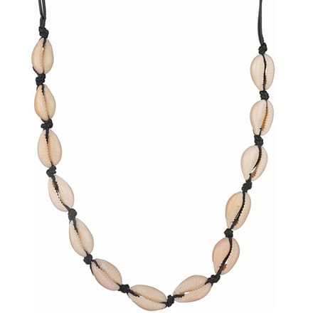 Fako Bijoux® - Schelpjes Ketting - Schelpen - 70cm - Zwart