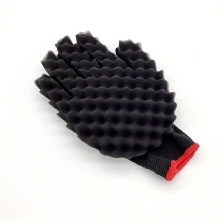 Gants éponge permanents - Cheveux bouclés - Main droite black