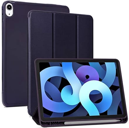 EtuiTab - Smart Pencil Etui - Apple iPad Air 11" - Ciemno-niebieski - Silicone - Wake-up Functie