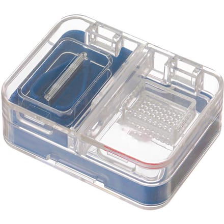 Boîte à médicaments portable Mini petite pilulier Couper Moudre Médicament Médicament scellé bleu