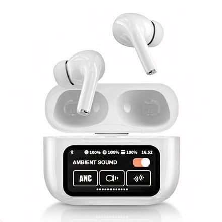 Tech Essentials FlexBeat - Draadloze Oordopjes met Active Noise Cancelling - Bluetooth 5.4 - In Ear Sport Oortjes voor Hardlopen - Microfoon - Earbuds met Oplaadcase - Muziek - Wit