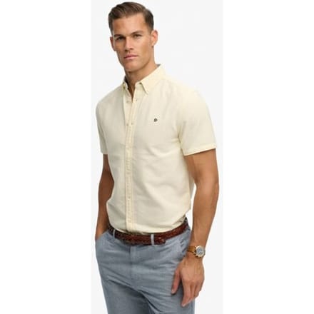 Superdry Preppy Oxford Overhemd Met Korte Mouwen Geel M Man